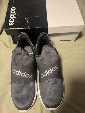 Brand New Adidas Women's Slip-On Grey Athletic Shoes Size 9.5